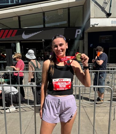 Georgia at the Melbourne Marathon, October 2026
